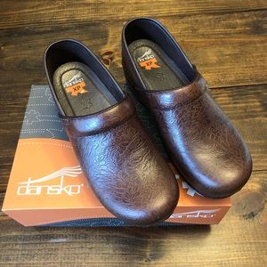 Dansko brown leather clogs
